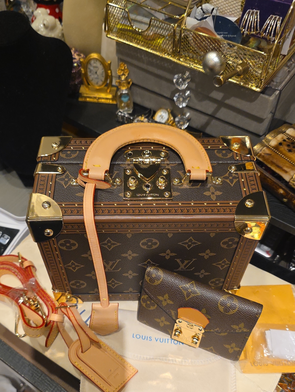 Mini Trunk Top-Handle Bag in Brown Monogram